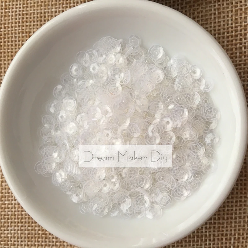 Прозрачная Круглая Рассыпчатая чашка из ПВХ с блестками 50 г/лот 4/6/8 мм аксессуары