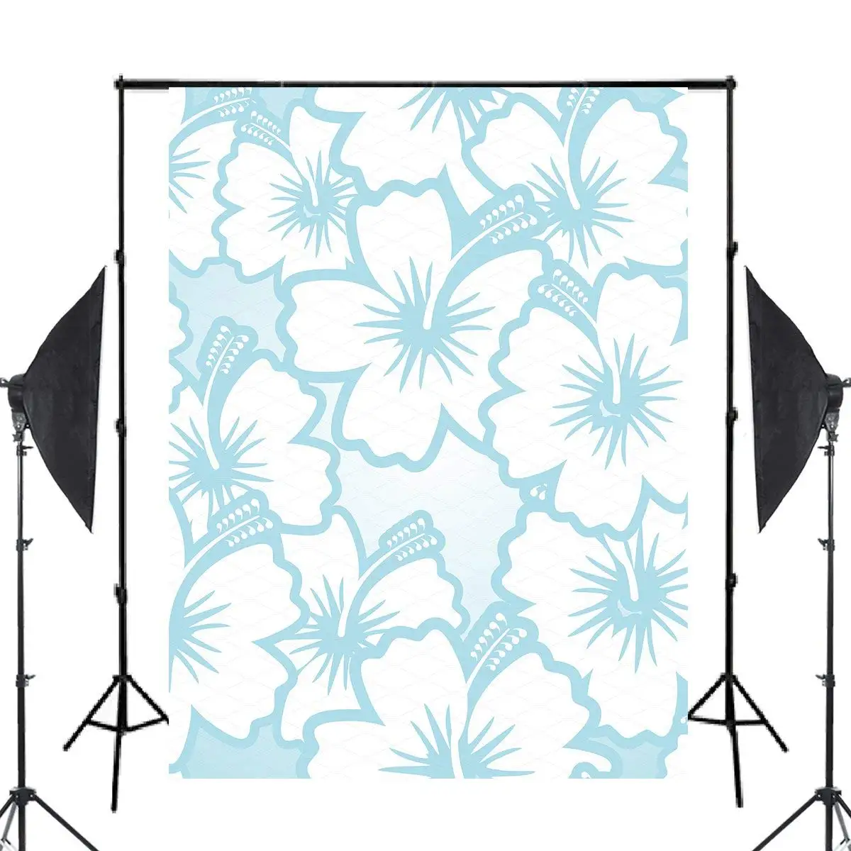 Exquisite Hibiscus Floral Pattern Photography Backdrops baby Blue photo studio backgound 5x7ft Interior wallpaper wall painting |