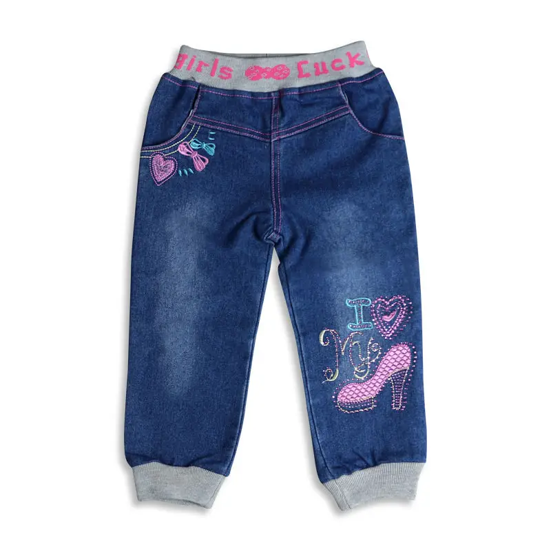 Обувь для девочек джинсовые письмо рисунок вышивки rhynestone с эластичной талией