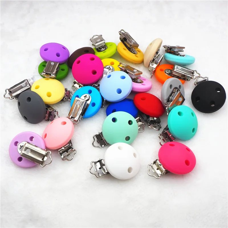 Chengkai 50pcs Silicone Round Teether Clips DIY Baby Pacifier Dummy Soother Teething Nursing Craft Jewelry Sensory Toy | Украшения и