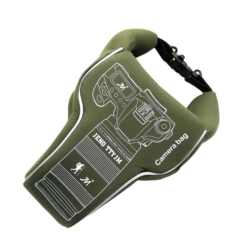 M Cloth Green Водонепроницаемый Quakeproof объектив камеры видео сумка чехол для хранения PU/ткань для Canon Nikon sony Pentax Fujifilm DSLR камеры - Цвет: M Cloth Green