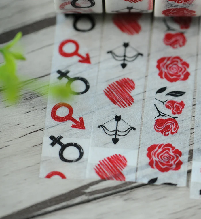 Бесплатная доставка День Святого Валентина Васи бумага маскирующая лента/Роза