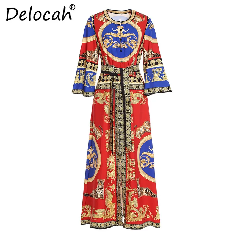 Delocah модное дизайнерское Макси платье 3XL большие размеры женское с расклешенными