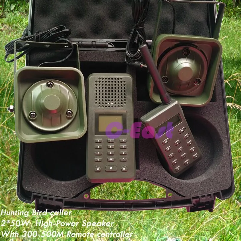 With 300M-500M remote controller 2pcs 50W speaker Hunting Bird Sound Mp3 player goose duck sounds caller hunting decoy | Спорт и