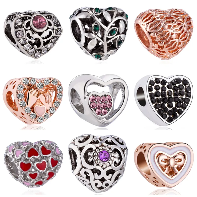 

Hot Fashion Crystal Hollow Dragonfly Bow Star Heart Making Beads Fit Pandora Charms Bracelets & Bangles DIY Jewelry Part Gifts