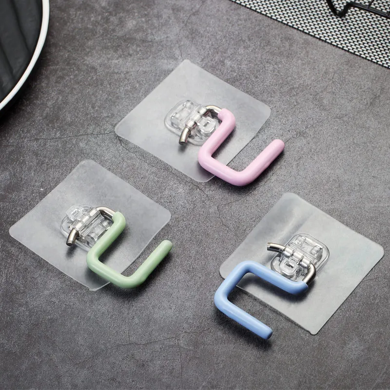 3 Pcs 1 Set WORTHBUY, 3 шт., многофункциональная настенная ключница, прозрачные настенные крючки на присоске, подвесной крючок из нержавеющей стали для кухни и ванной - Цвет: 3 Pcs 1 Set