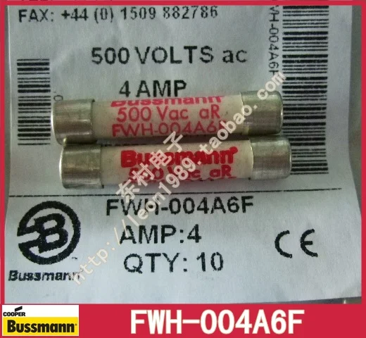 

[SA]US Bussmann Fuses FWH-004A6F 4A 500V FWH-010A6F 1A FWH-010A6F FWH-020A6F --10PCS/LOT