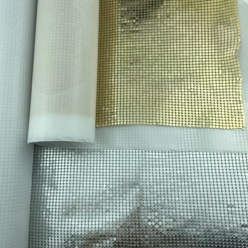 45*150 см Золотой металлический сетчатый материал металлическая блестящая