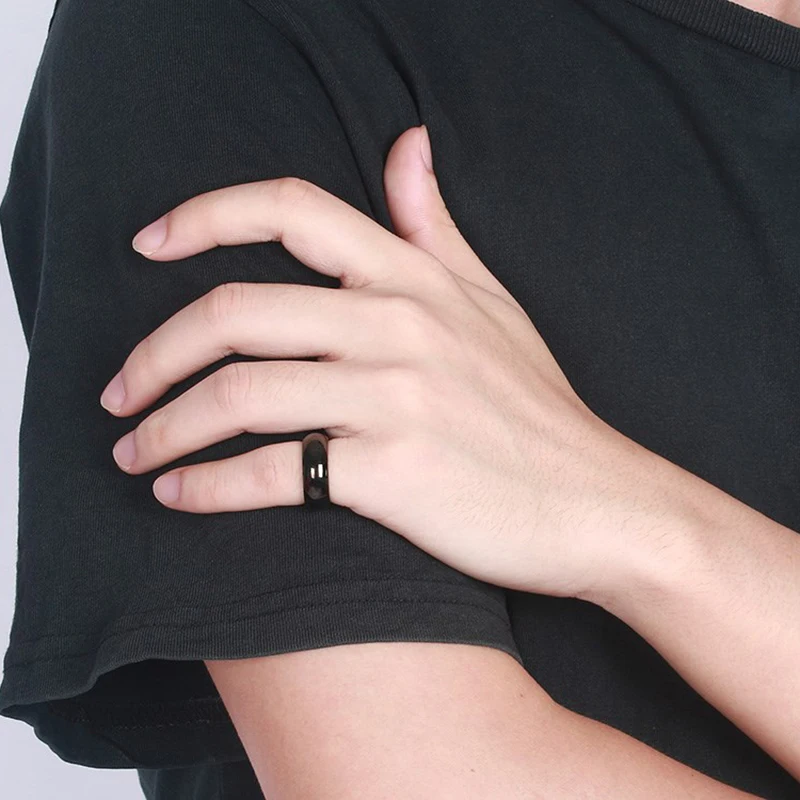 Классическое кольцо для женщин и мужчин обручальное из нержавеющей стали с дугой