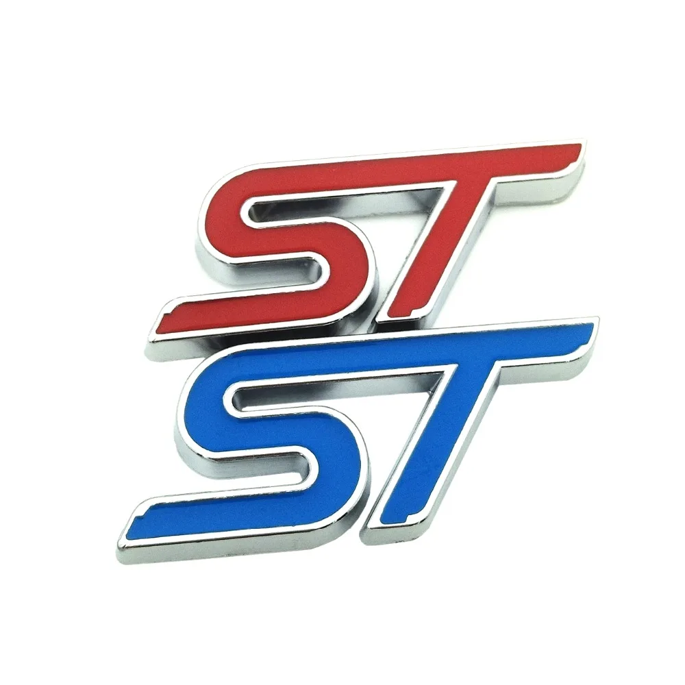 New Metal ST Logo Chrome Refitting Styling Car Emblem Badge Auto Exterior Decal 3D Sticker for Ford Focus Mondeo | Автомобили и