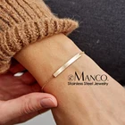 Женский браслет из нержавеющей стали eManco, Простой браслет геометрической формы с названием инициала