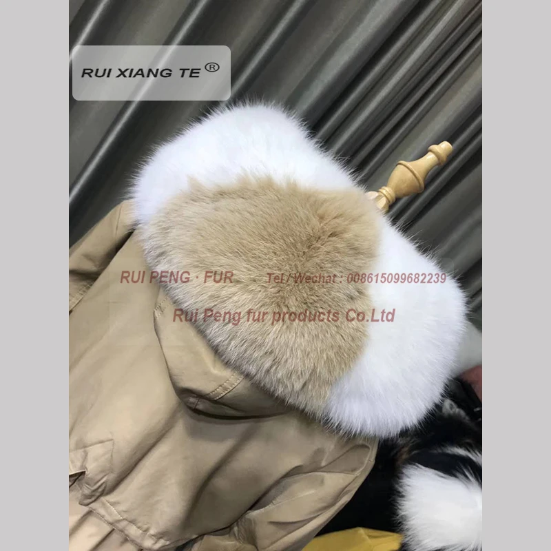 Новое Брендовое пальто с натуральным мехом парка лисы зимнее подкладкой