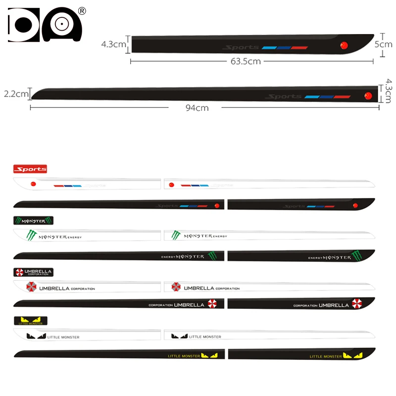 Удлиненная автомобильная лента для защиты от столкновений черная/Белая Toyota Avalon