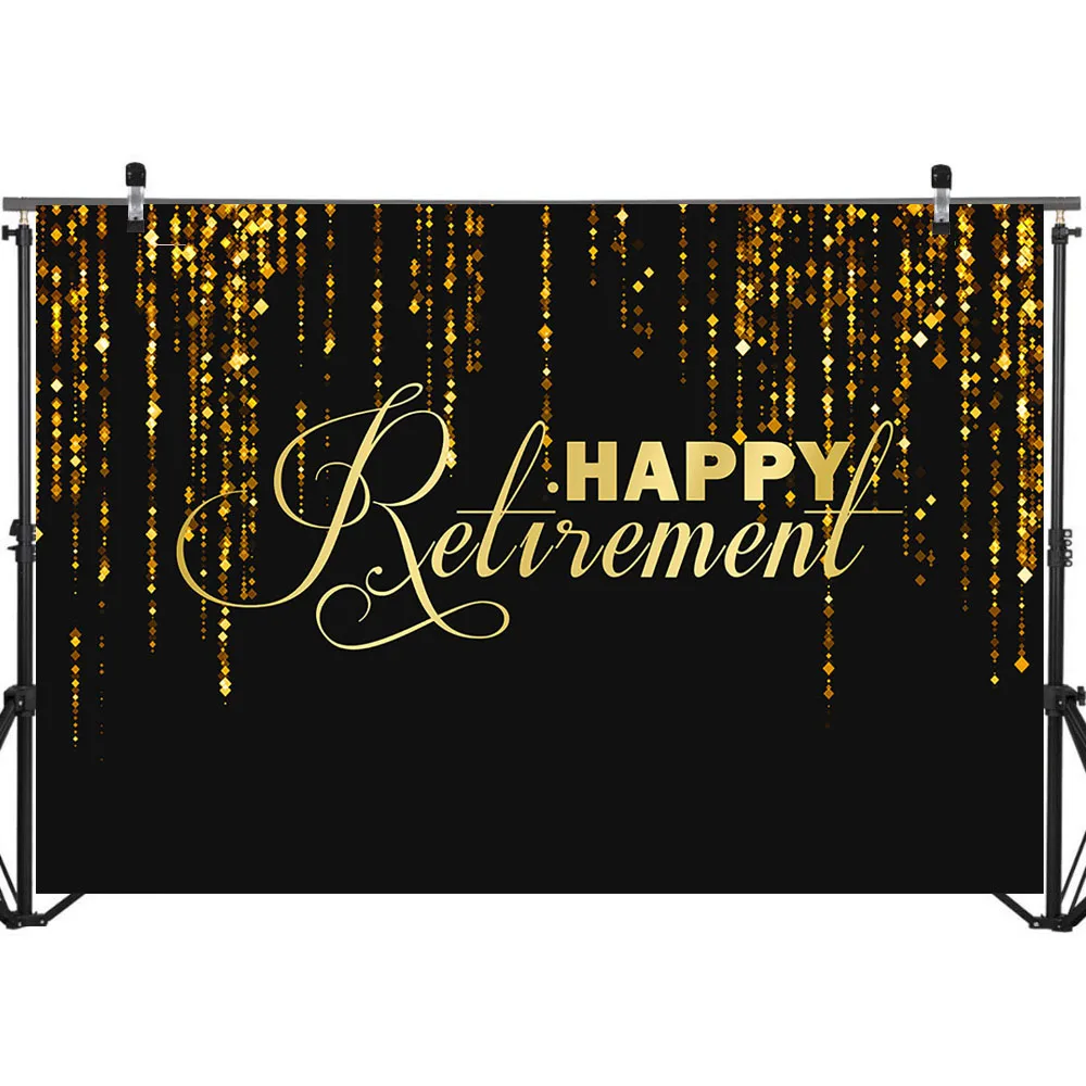 Вечерние фоны для фотосъемки с надписью Happy Retirement Bacdrop черный золотой фон