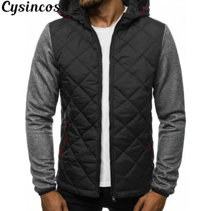 CYSINCOS модная мужская куртка зимняя Мужская парка со стоячим воротником мужские