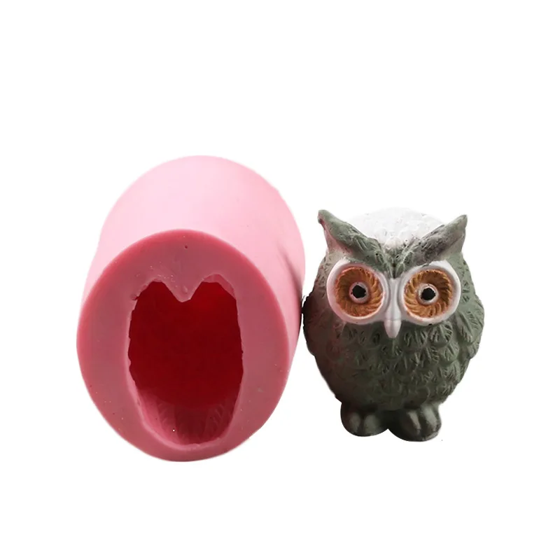 Aomily 3D сова силиконовые шоколадные помадные формы в виде животных Свеча Мыло