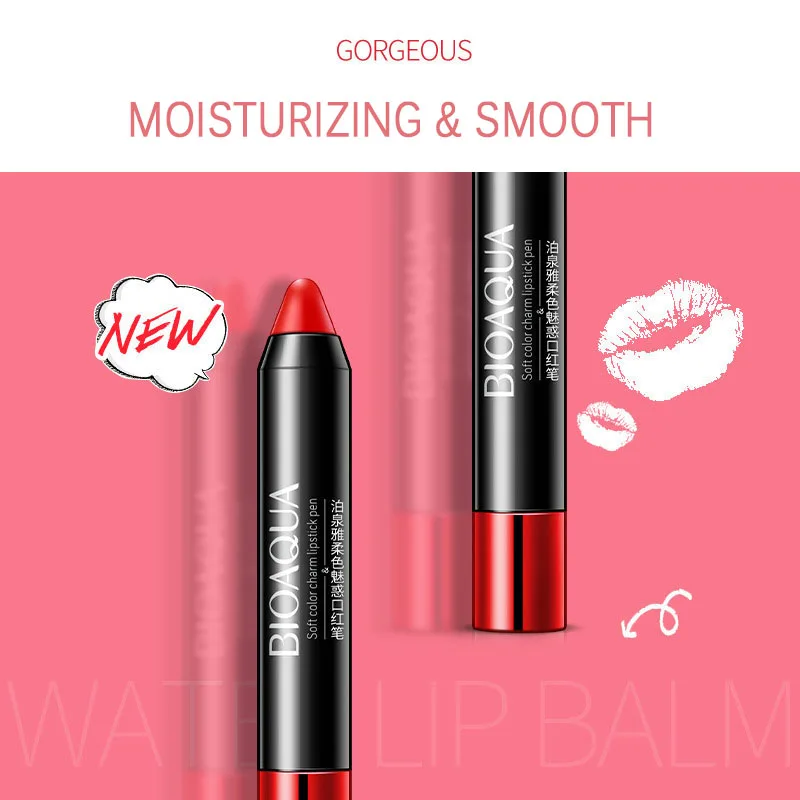 Высокая цветопередача пуль помада девушка нетоксична губная безопасна и легко