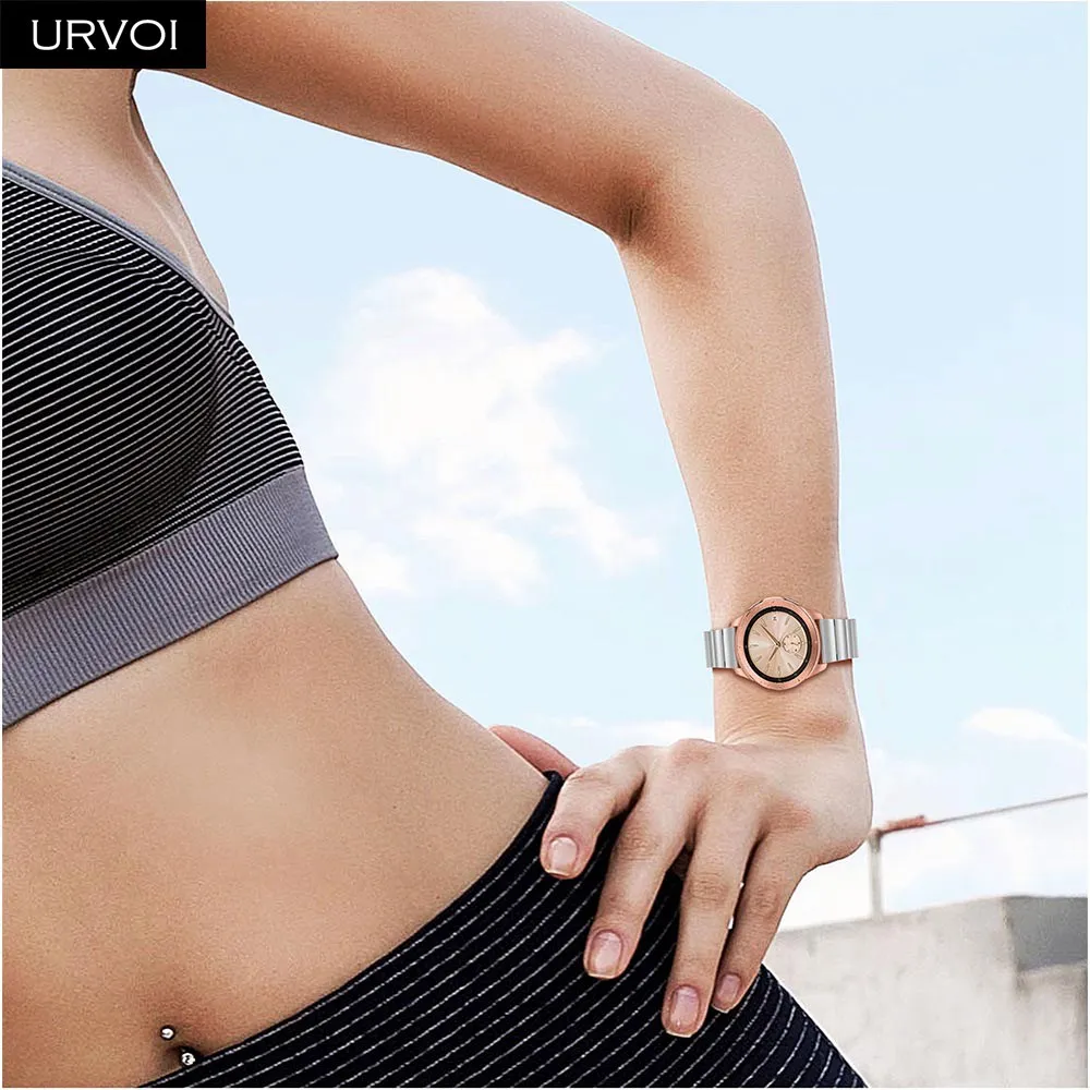 URVOI ремешок для Galaxy Watch Active 42 46 мм ремешок из нержавеющей стали 1 ряд складной застежка quick release прочный запястье