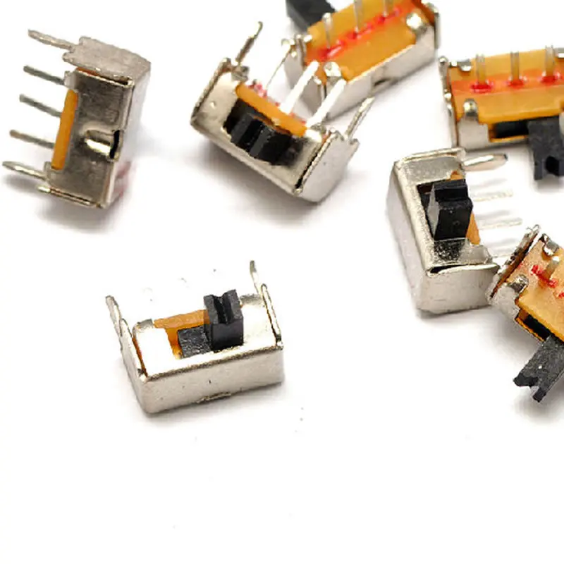 50 шт./лот миниатюрный переключатель слайдов SPDT 3 Pin PCB 2 Позиции 1P2T Боковая ручка