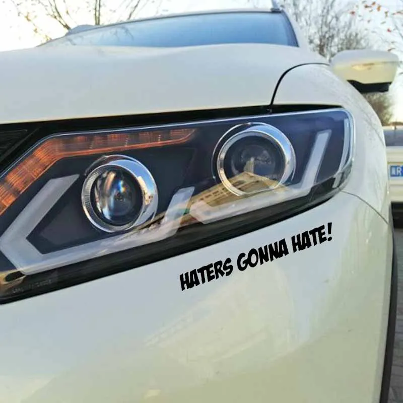 YJZT 12 6 х1 4 см Виниловая наклейка с надписью HATERS HATE цвет черный/серебристый |