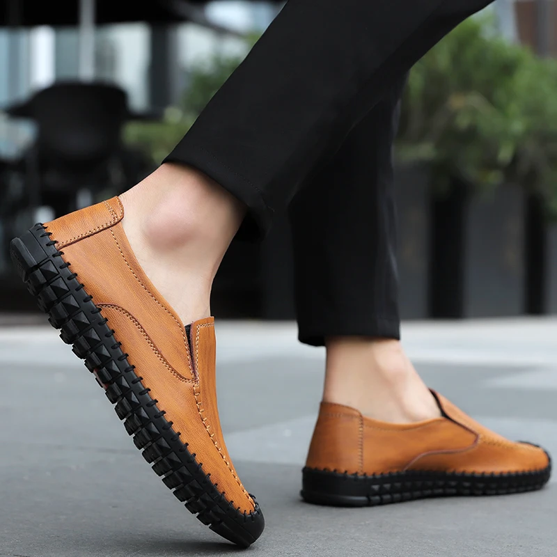 Мужские повседневные туфли из натуральной кожи роскошные брендовые лоферы