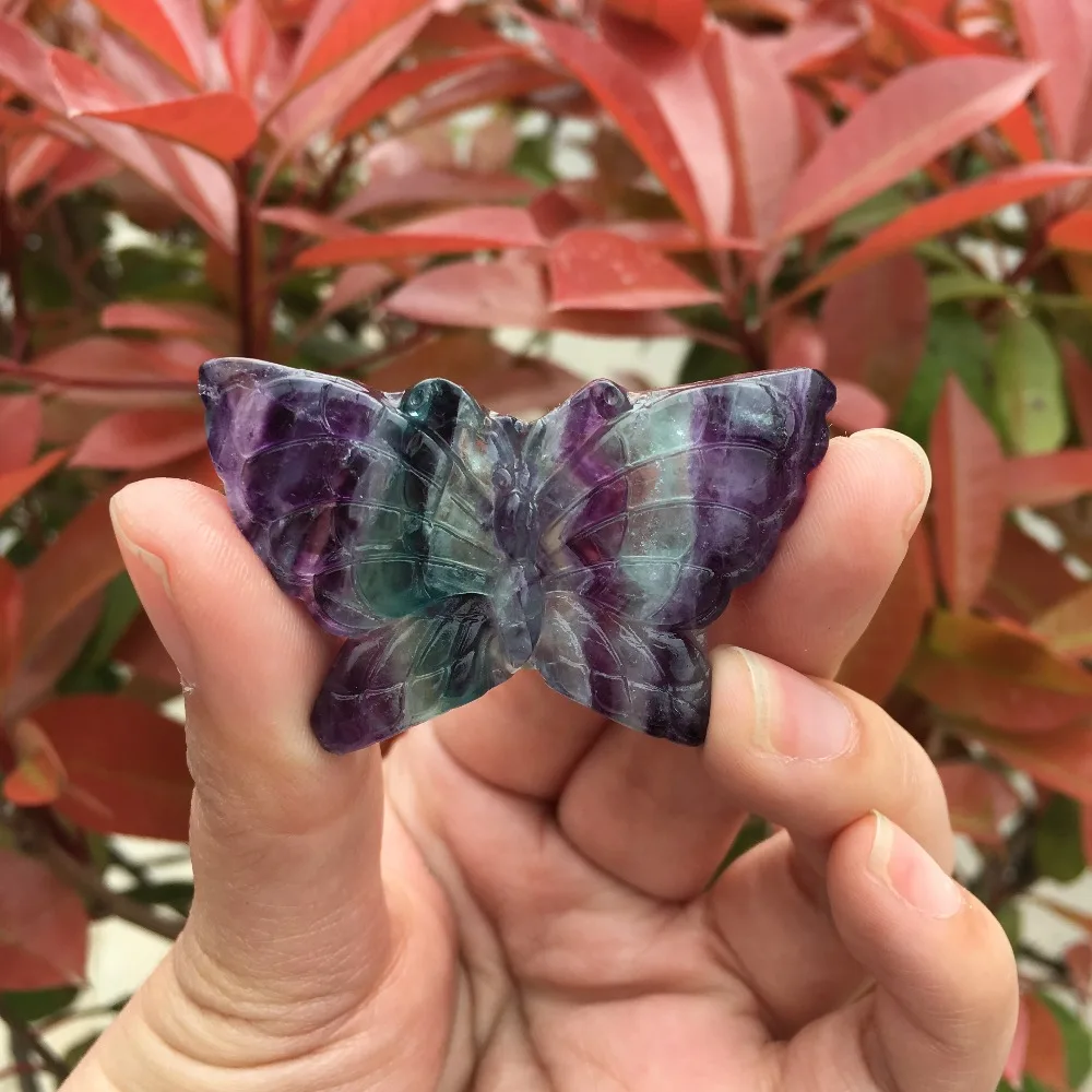 Хрустальная Бабочка натуральный флюорит драгоценный камень Papillon красочные flourite кварцевые бабочки целебные