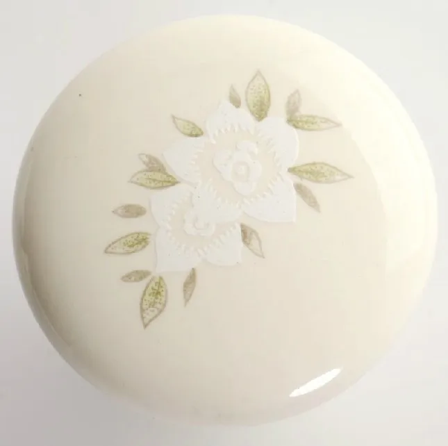 

10Pcs/Lot American ceramic handle cartoon wardrobe door drawer handle with two little flower