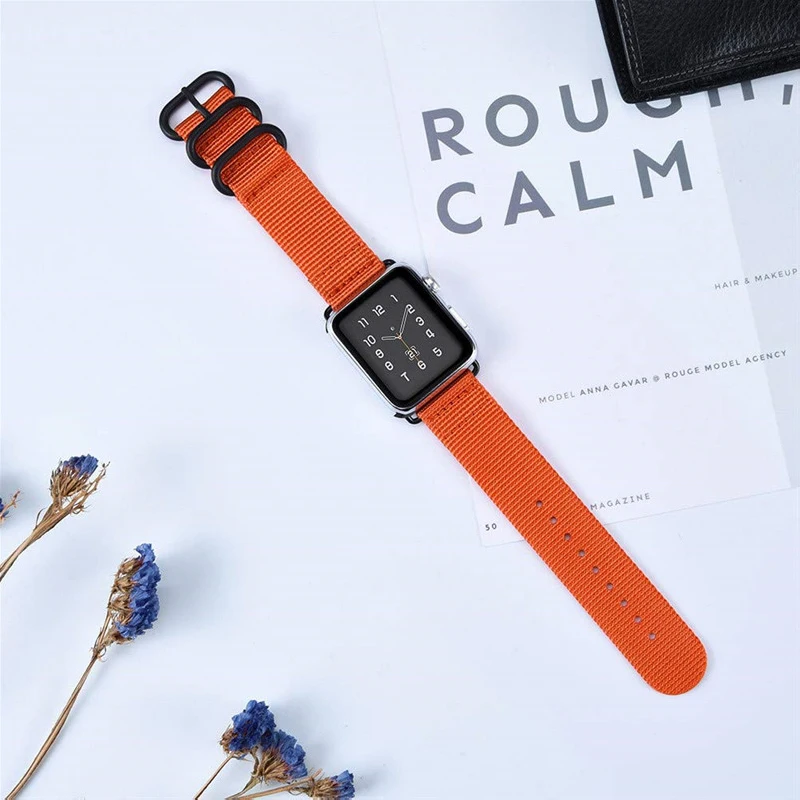 Ремешок нейлоновый для apple watch band 42 мм 38 браслет 4 44 40 iwatch series 4/3/2/1 аксессуары