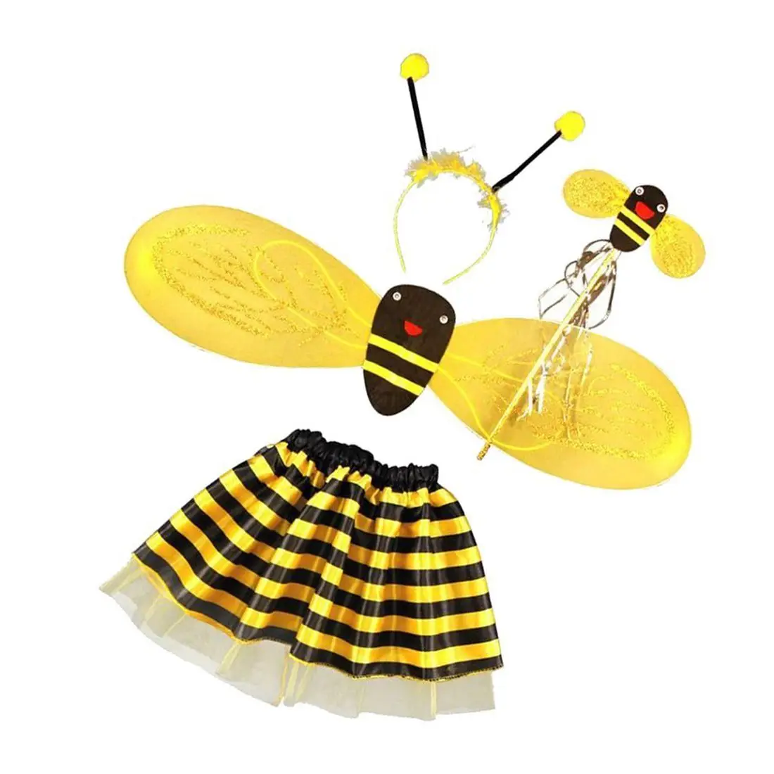 4 шт. Bumble Bee Мёд Девушки Дети Фея Хэллоуин Необычные Наряжаться Детский костюм для