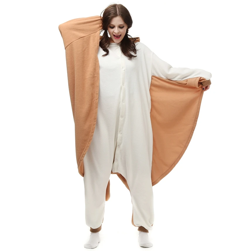 Adult Polar Fleece Kigurumi Sugar Glider Rat Costume - Cartoon Animal Onesie Pajamas for Halloween, Carnival, Masquerade Party Jumpsuit image 3