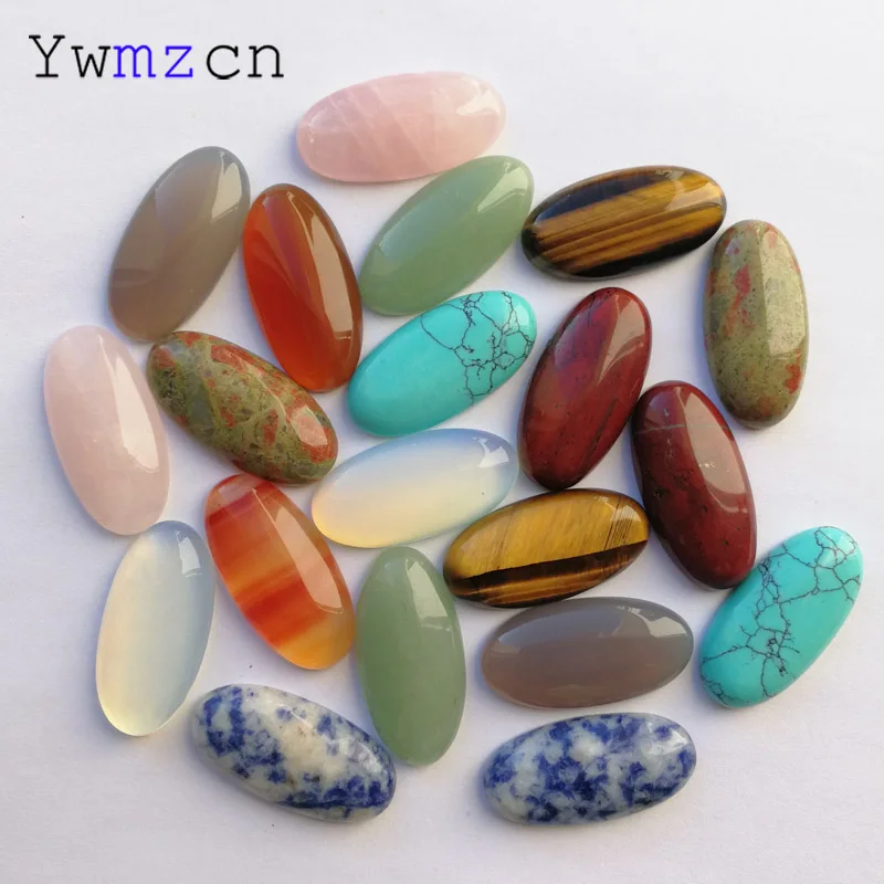 

Оптовая продажа бусины из натурального камня 30 мм * 15 мм для изготовления ювелирных изделий овальный кабошон каменные бусины 20 шт./лот Беспл...