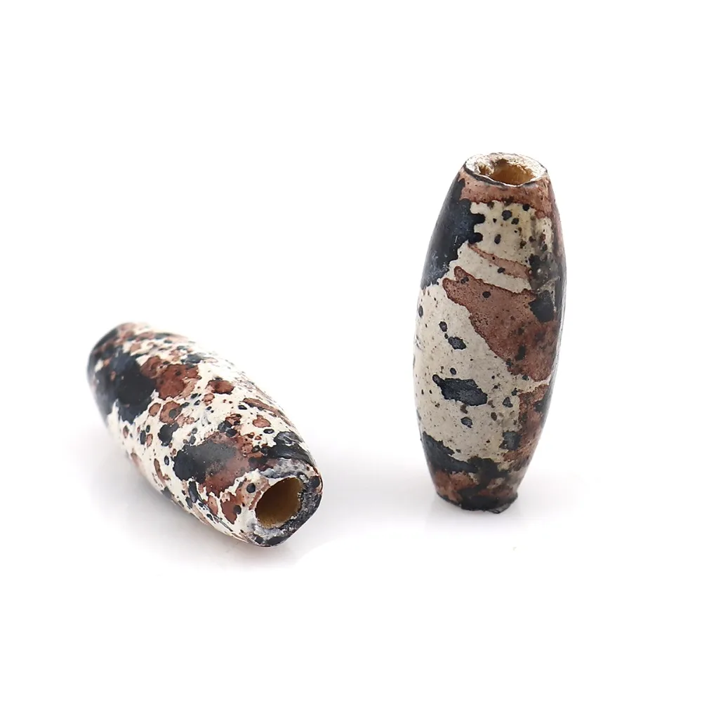 DoreenBeads модные деревянные бусины-разделители овальные разноцветные чернила для