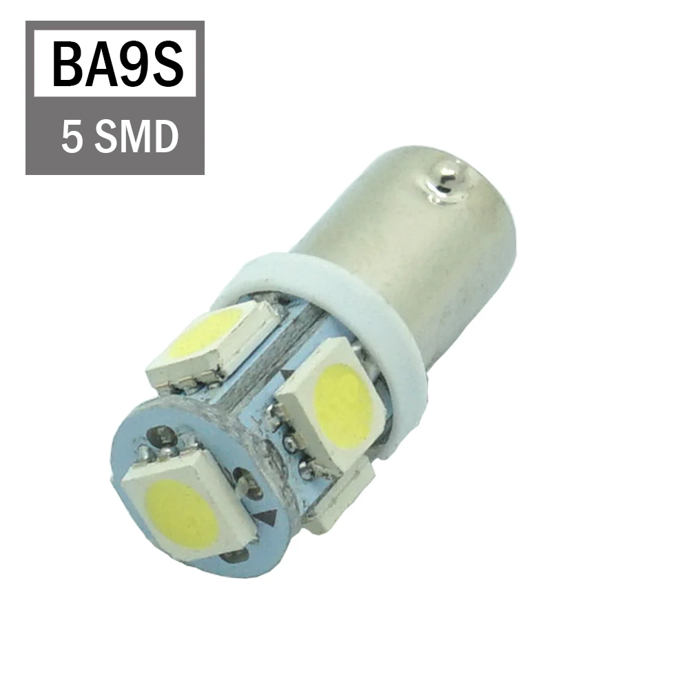 10 шт. автомобильные габаритные лампы Ba9s T4w 5050 SMD 5 светодиодный башенный 96 люмен Авто Клин маркер светильник светодиодный лампа DC12V