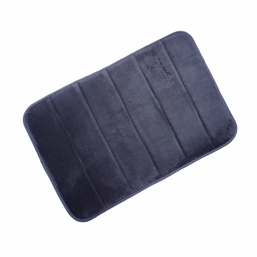 Темно-серый полосатый коврик для ванной с эффектом памяти противоскользящий 40x60