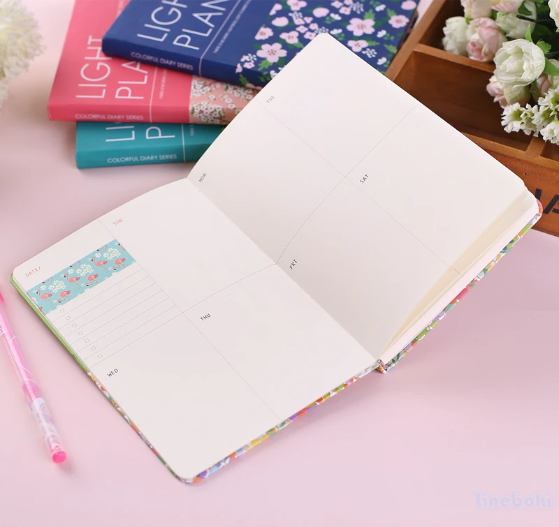 2019 Kawaii корейский цветочный ежедневный винтажный календарь дневник еженедельный