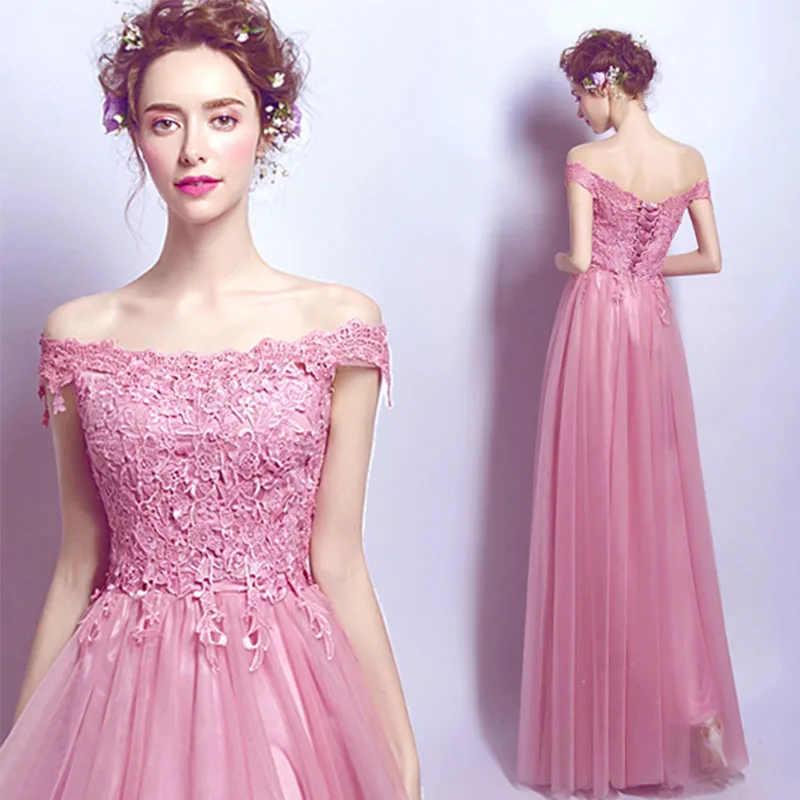Off The Shoulder A-line Bridesmaid Dresses Lace Appliques Full Length Country Garden Wedding Guest 2019 New Arrival | Свадьбы и