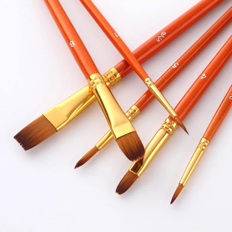 Кисти нейлоновые для рисования акварелью и маслом 10 шт./компл. | Канцтовары офиса