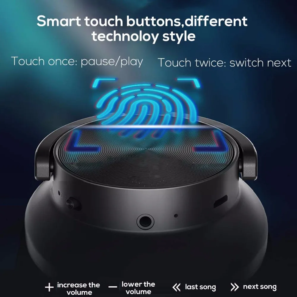 icun B8 Foldable Wireless bluetooth 5.0 Headphones Touchs 1000mAh Over Ear Bass Stereo Headset Fast Charging With Microphone | Электроника