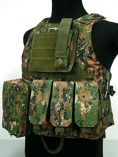 Molle Assault Plate Carrier Vest Digital Camo Woodland free shipping | Безопасность и защита