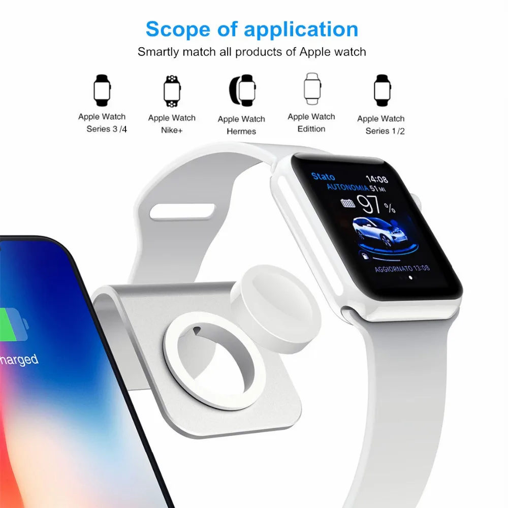 10 Вт Qi Беспроводное зарядное устройство для iPhone X XS 8 Plus 2 в 1 держатель быстрой