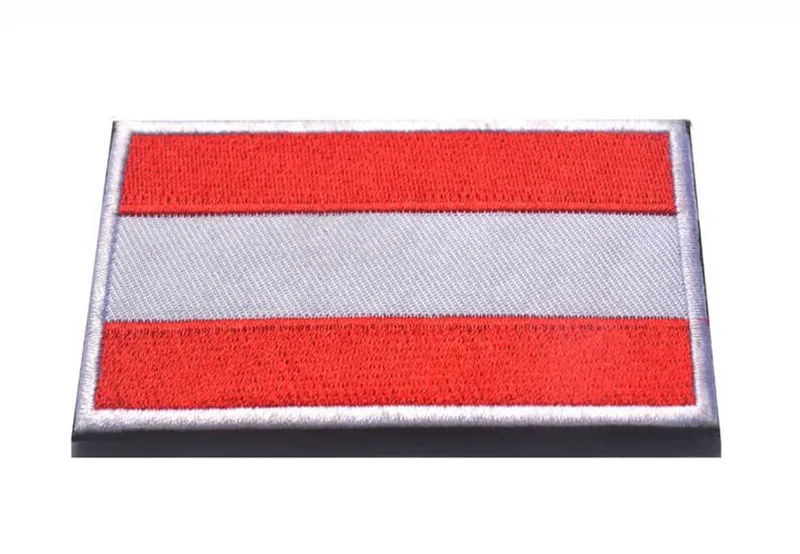 Austria Flag AHYONNIEX, 1 шт., тканевые нашивки с флагом, для Украины, ЕС, чешский, Хорватии, Шотландии, России, нашивки с 3D флагом, нашивки для куртки, джинсовой одежды - Цвет: Austria Flag