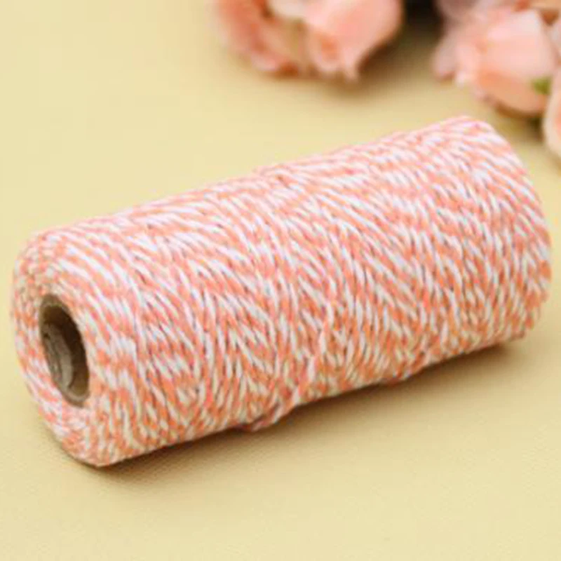 100M* Double Color Cotton Baker Rope Twine for Handmade Accessories Christmas Decoration gift DIY Wrapping HBB12 | Дом и сад