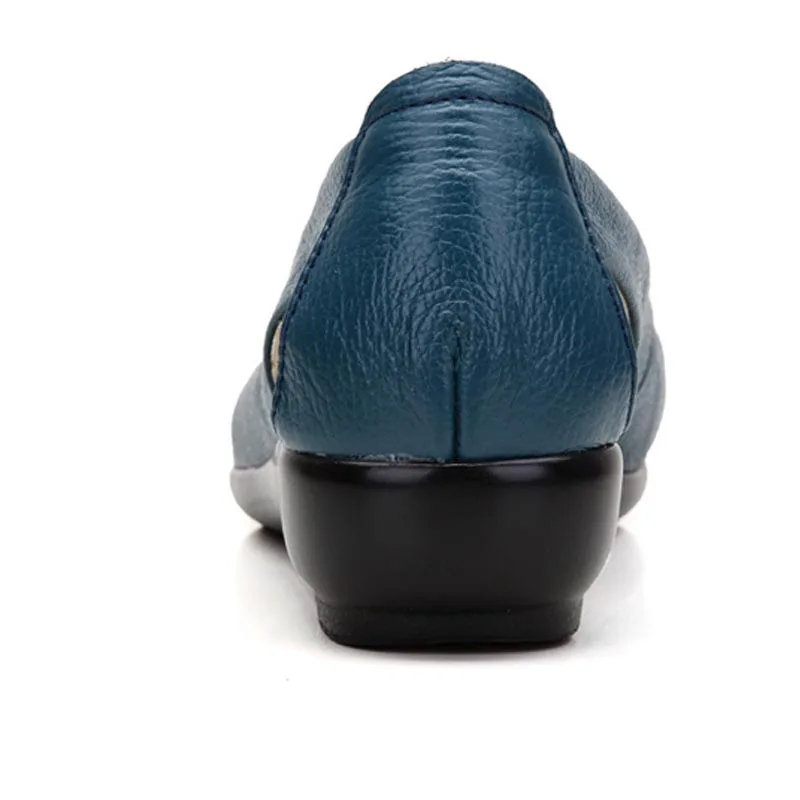 Женские туфли из натуральной кожи с открытым носком Размеры 35 43|leather shoes|sapato