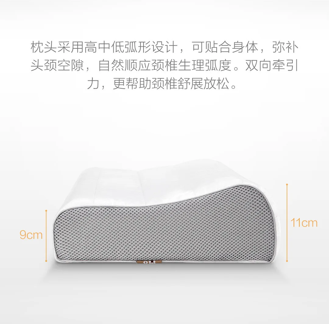 Xiaomi 8H ZR хлопковая Подушка с эффектом памяти супер мягкая Антибактериальная подушка для поддержки шеи 50x33x9/11 см