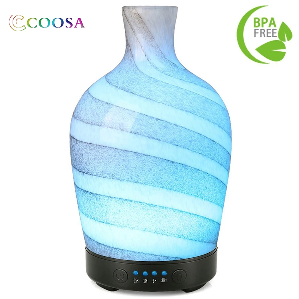 

Ultrasonic Aroma Essential Oil Diffuser 100ml Glass Air humidifier Cool mist maker Lamp diffuser for Office Bedroom Living Room