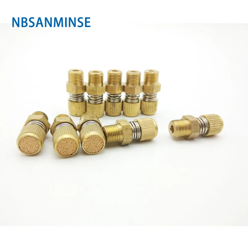NBSANMINSE 10 шт./лот SD 1 Пневматический Глушитель латунный глушитель бар выхлопной