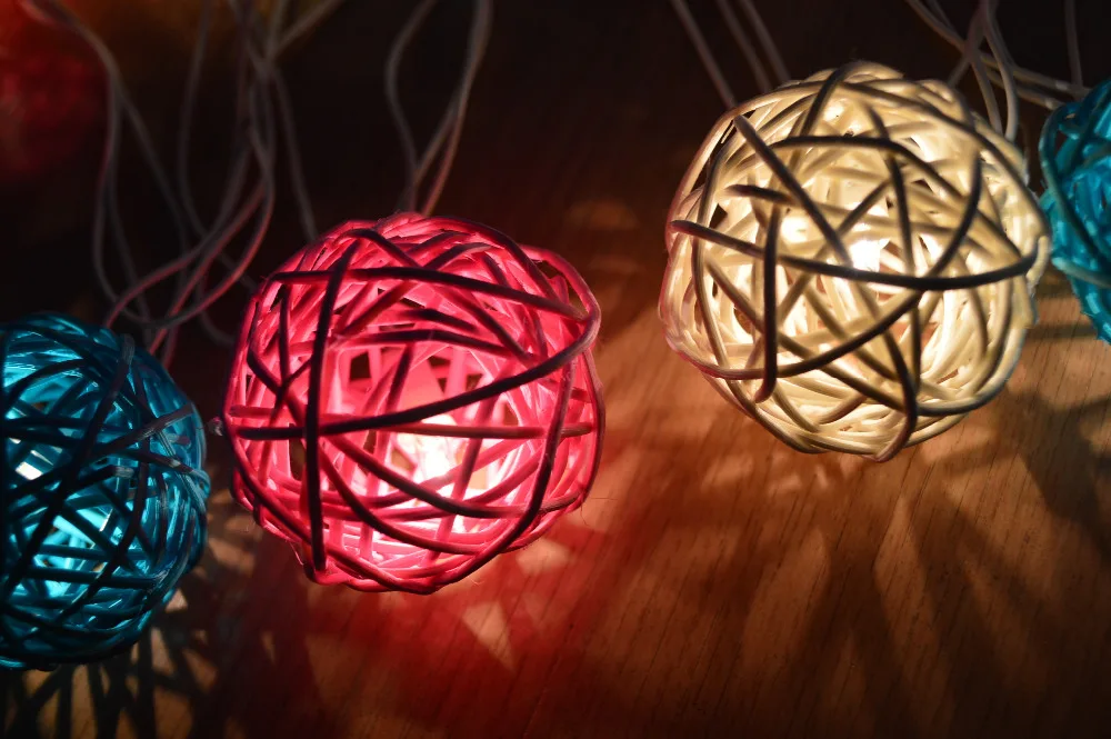 20 шт./компл. сладкий пастельных голубого розового и белого цвета смешанный RattanBall