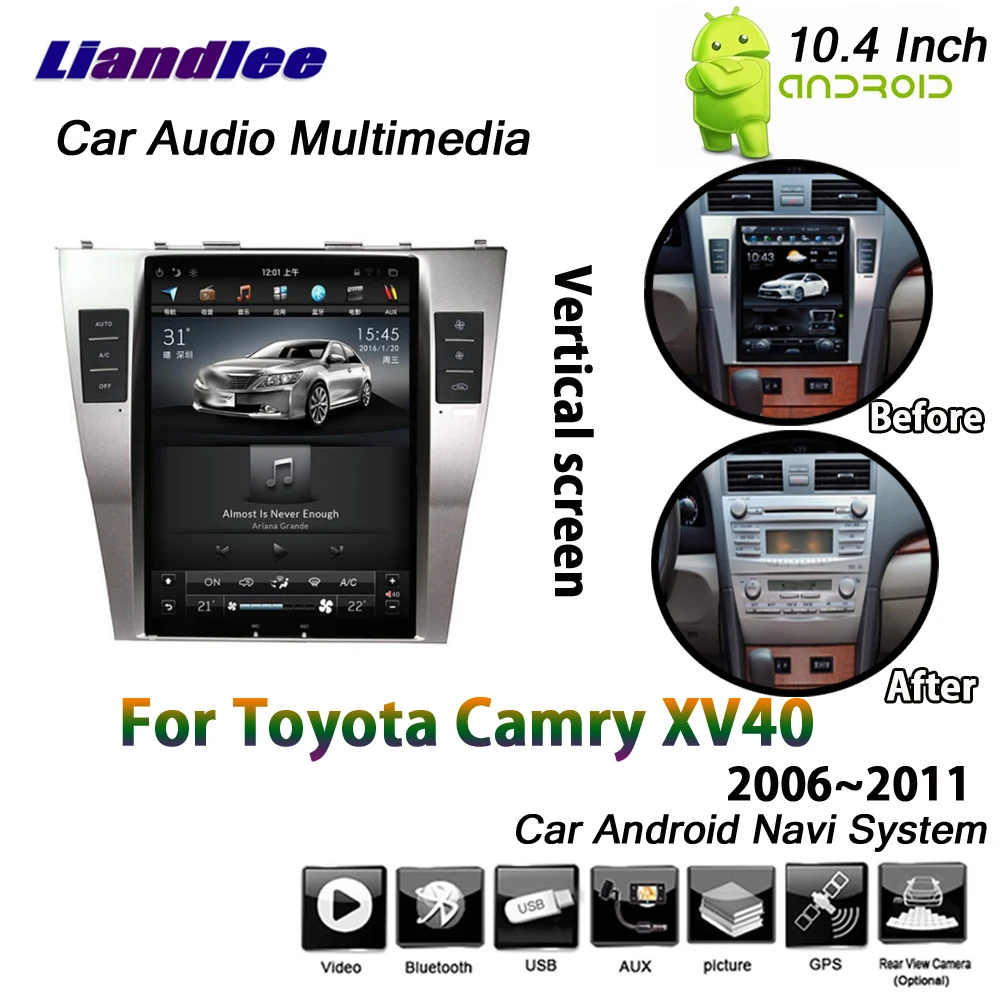 Автомобильный Android мультимедийный вертикальный HD экран для Toyota Camry XV40 2006 2007 2008 2009 2010 2011 радио Wifi gps навигационная система