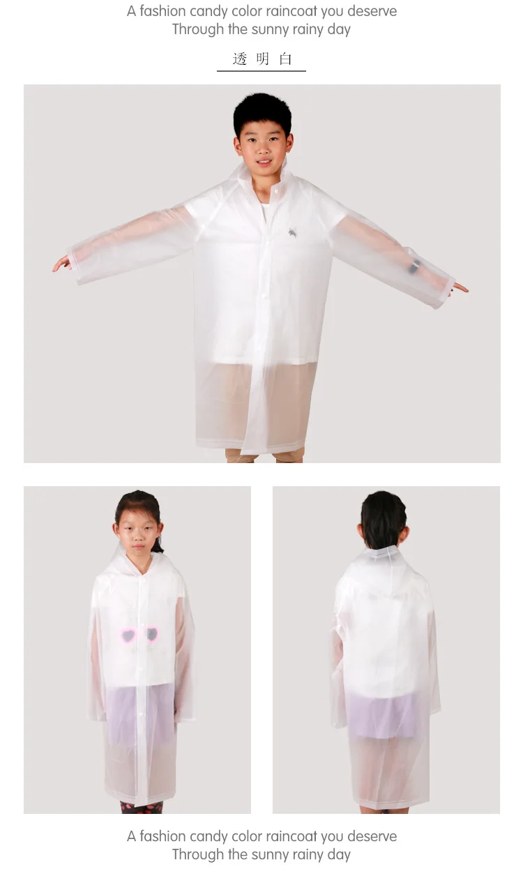 EVA Solid Kids Waterproof Raincoat Hooded Hiking Children's Rainwear Wind Resistant Rain Poncho For Children | Дом и сад