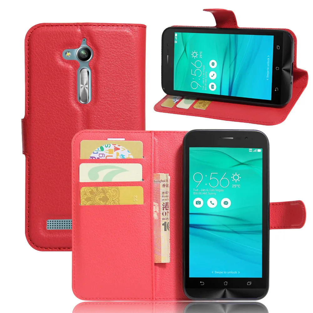 Роскошный защитный чехол для телефона Asus ZenFone Go ZB500KL ZB500KG ZB 500 KL ZB 500 KG откидной Чехол-кошелек из искусственной кожи